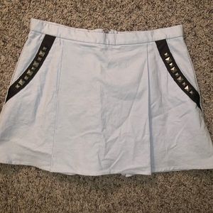 Grey Mini Skirt w/ Studded Pockets